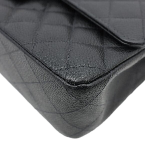 Chanel Small Classic Flap Quilted Caviar Leather Shoulder Bag Black - Picture 10 of 15